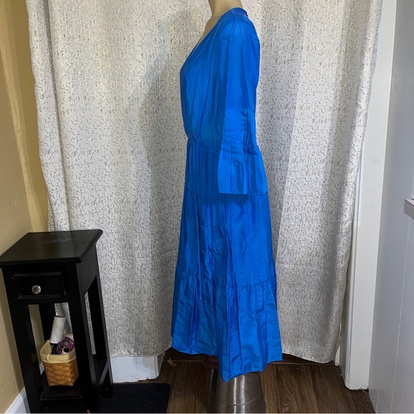 Kobi Halperin Blue Sasha Ruffle Cotton and Silk Voile Dress, NWT, Small - Picture 3 of 5